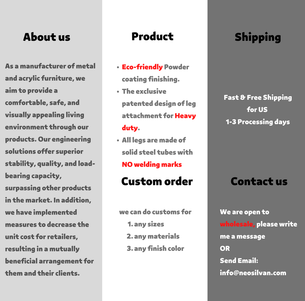 Clear Acrylic Table Base (GS) -2pcs with attachments and tools