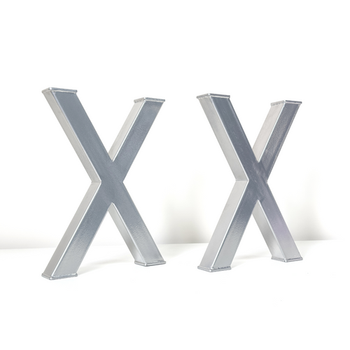 Coffee Legs X-Shaped Steel Bench Legs Silver (Set of 2)