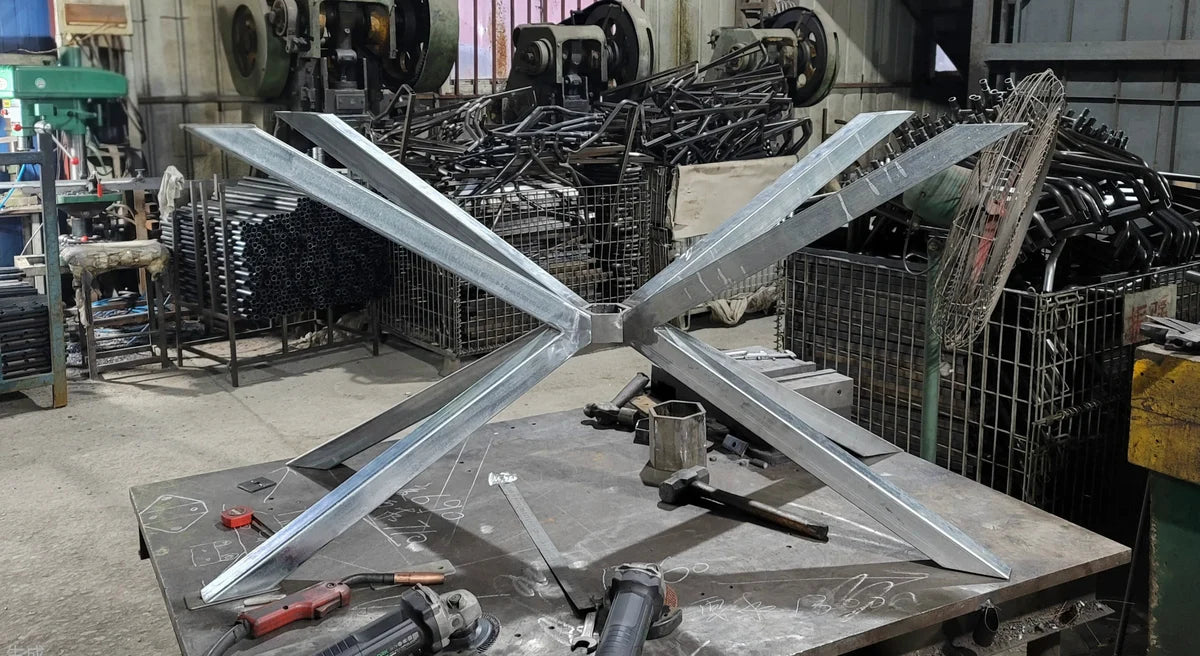 Crossed Metal Table Base
